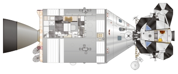 Apollo CSM and LM ascent stage Illustration