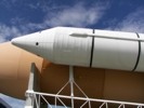 Solid rocket booster at KSC.