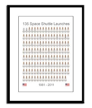 135 space shuttle missions poster.