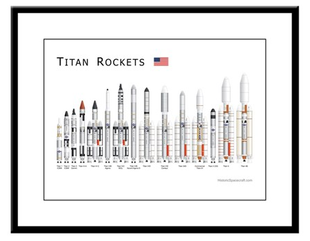 Titan rockets framed print for sale.
